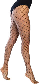 Boland Fishnet panty grof - zwart - dames - maat M/L - carnaval - foute party
