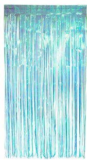 Boland Folie deurgordijn/feestgordijn - lichtblauw - 100 x 200 cm - Versiering/feestartikelen