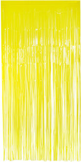 Boland Folie deurgordijn/feestgordijn - neon fluor geel - 100 x 200 cm - Versiering/feestartikelen
