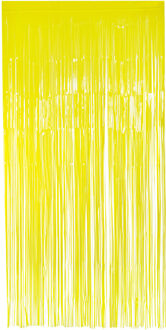 Boland Folie deurgordijn/feestgordijn - neon fluor geel - 100 x 200 cm - Versiering