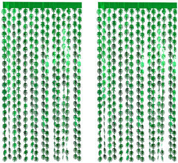 Boland Folie deurgordijn Tropisch / Hawaii - 2x - Foliegordijn - palmblad - groen - 200 x 100 cm