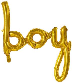 Boland folieballon Boy 60 x 70 cm goud Goudkleurig