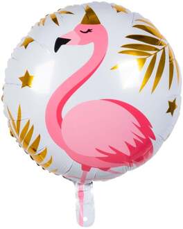 Boland Folieballon Flamingo 45 Cm Wit/roze