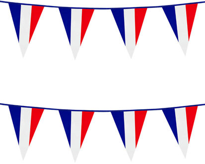 Boland France / Frankrijk Thema vlaggenlijn - 2x - vlaggetjes - kunststof - 10 meter