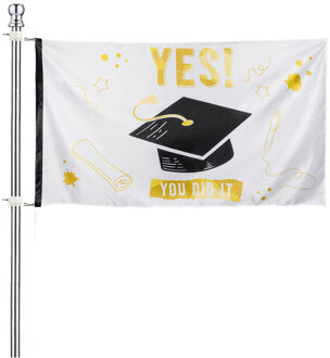 Boland Geslaagd/Afgestudeerd vlag met vlaggenmast - 90 x 150 cm - feest