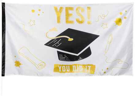 Boland Geslaagd/afgestudeerd vlag - polyester - 90 x 150 cm - diploma examenfeest