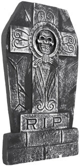 Boland Grafsteen schedel - 50 x 27 cm - polystyreen - RIP - halloween - horror - kerkhof
