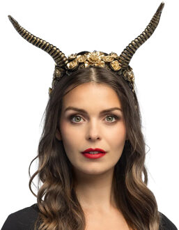 Boland Halloween/horror verkleed diadeem/tiara - boze heks / stiefmoeder - kunststof - dames/meisjes Zwart