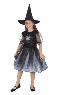 Boland Halloween kinder verkleedkleding heks met spin 4-6 jaar