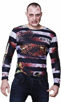 Boland Halloween verkleedkleding heren - zombie gevangene t-shirt print - polyester