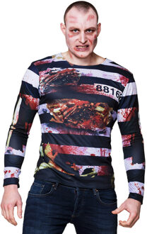 Boland Halloween verkleedkleding heren - zombie gevangene t-shirt print - polyester