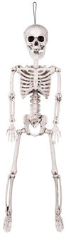 Boland Hangende horror decoratie skelet 60 cm Wit