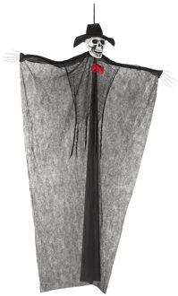 Boland Hangende horror decoratie skelet zwart 220 cm
