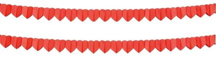 Boland Hartjes slinger - 2x - rood - 4 meter - papier - valentijnsdag - liefde thema
