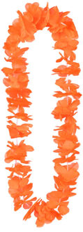 Boland Hawaii krans/slinger - Tropische kleuren oranje - Bloemen hals slingers