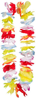 Boland Hawaii krans/slinger - Tropische/zomerse kleuren mix - Bloemen hals slingers Multi