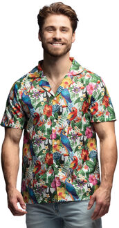 Boland Hawaii shirt/blouse - tropische print - groen - verkleedkleren heren M