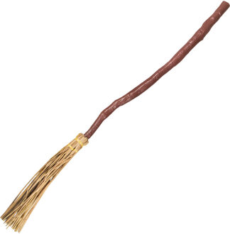 Boland Heksen bezem 90 cm - Halloween versiering/decoratie - Verkleedaccessoires voor heksen