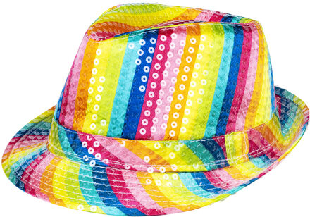Boland hoed Popstar unisex regenboog Multikleur