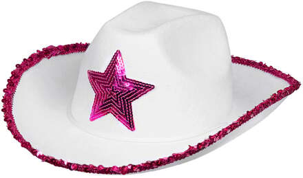 Boland Hoed Rodeo Star Dames 39 X 32 X 11 Cm Polyester Wit/roze