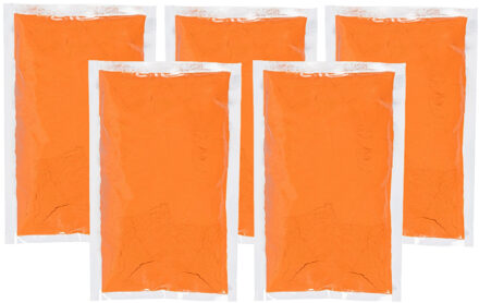 Boland Holi kleurpoeder - 5x - oranje - 70 gram - festival/party - heilig kleuren poeder - festival