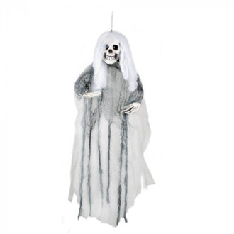 Boland Horror hangdecoratie spook/geest pop wit 80 cm - Halloween poppen