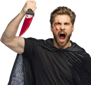 Boland Horror kunststof mes met bloed - 39 cm - Bloed wapens - Halloween