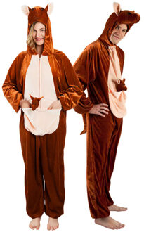Boland Kangoeroe kostuum - onesie - one size - volwassenen - dierenpak - carnaval Bruin