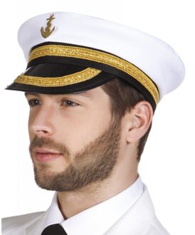 Boland Kapiteinspet voor volwassenen 56 cm - Verkleedhoofddeksels Wit