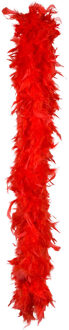 Boland Kerst boa - veren slinger - rood - 180 cm - 50 gram - kerstboomversiering - kerstslinger