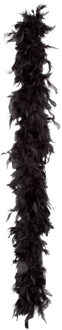 Boland Kerst boa - veren slinger - zwart - 180 cm - 50 gram - kerstboomversiering - kerstslinger