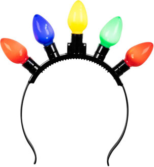Boland Kerst diadeem/haarband - kerstlampjes - volwassenen - gekleurd