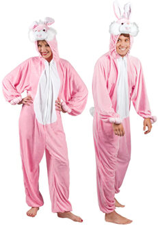 Boland Konijn kostuum - onesie - one size - volwassenen - paashaas - carnaval Roze