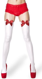 Boland Kousen Met Strik Dames Onze Size Wit/rood