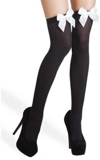 Boland Kousen Met Strik Dames Onze Size Zwart/wit