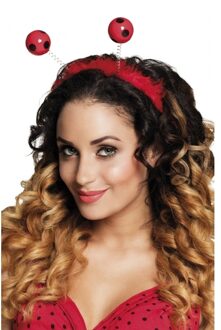 Boland Lieveheersbeestje diadeem - rood/zwart - verkleed haarband - kunststof