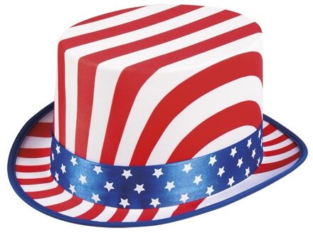 Boland Luxe hoge hoed USA - volwassenen - Amerika feesthoed - carnaval verkleed hoeden