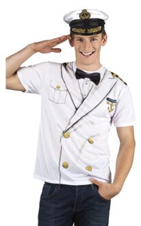 Boland Maritiem Verkleedkleding T-shirt Kapitein - Sailor Captain T-shirt - Carnavalskleding Kapitein Xl