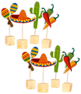Boland Mexico thema cocktailprikkers - 60x stuks - 9 cm - fiesta