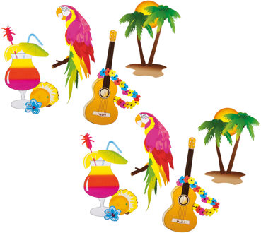 Boland Muurversiering Hawaii - 2x stuks - 35 cm - tropisch thema - versiering