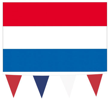 Boland Nederland vlaggetjes feest versiering set binnen/buiten 4-delig