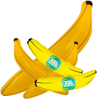 Boland Opblaasbare bananen pakket - 2x van 80 cm/3x van 71 cm/1x van 162 cm - decoratie opblaasartikelen