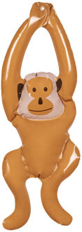 Boland Opblaasbare dieren - Aapje - bruin - 61 cm - kunststof pvc - Jungle - Hawaii - Tropisch - Apen