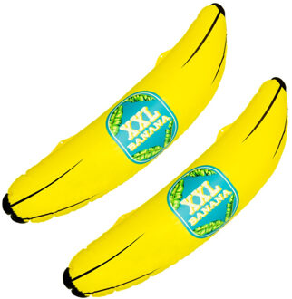 Boland Opblaasbare fruit banaan XL - 2x - 71 cm - groot formaat - fun opblaasartikelen