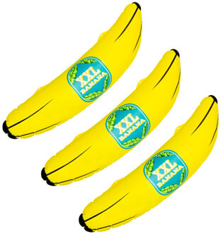 Boland Opblaasbare fruit banaan XL - 3x - 71 cm - groot formaat - fun opblaasartikelen