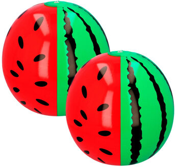 Boland Opblaasbare fruit watermeloen XL - 2x - 35 cm - groot formaat - fun opblaasartikelen