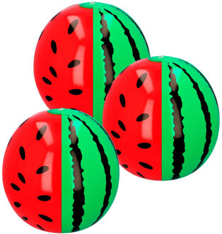Boland Opblaasbare fruit watermeloen XL - 3x - 35 cm - groot formaat - fun opblaasartikelen