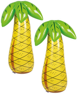 Boland Opblaasbare palmboom XL - 2x - 68 cm - groot formaat - fun decoratie opblaasartikelen