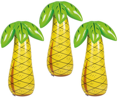 Boland Opblaasbare palmboom XL - 3x - 68 cm - groot formaat - fun decoratie opblaasartikelen