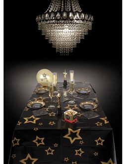 Boland Oud en Nieuw tafelkleed met gouden sterren 130 x 180 cm